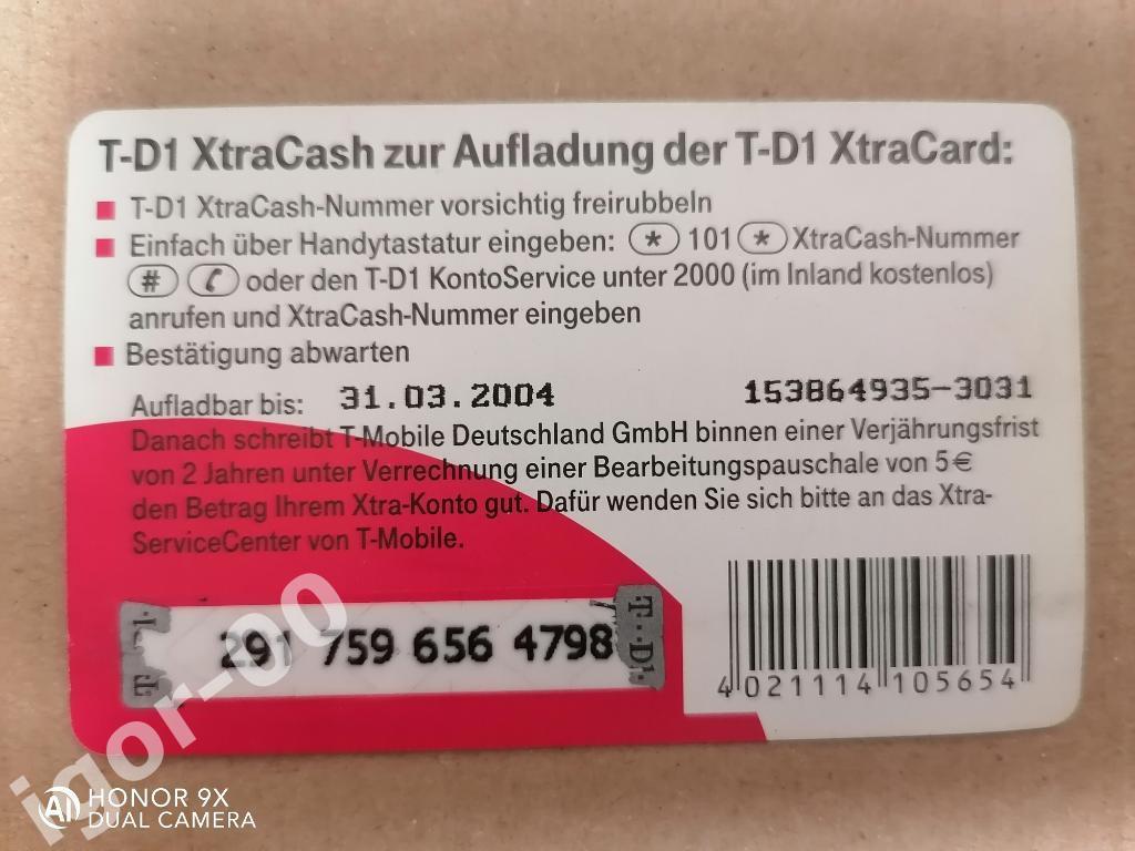Карта телефонная T-D1 XtraCash 15 € 1