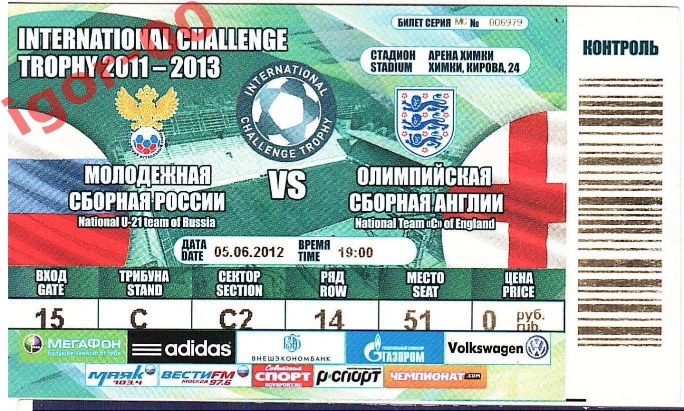 Россия U-21 - Англия олимпийская 2012