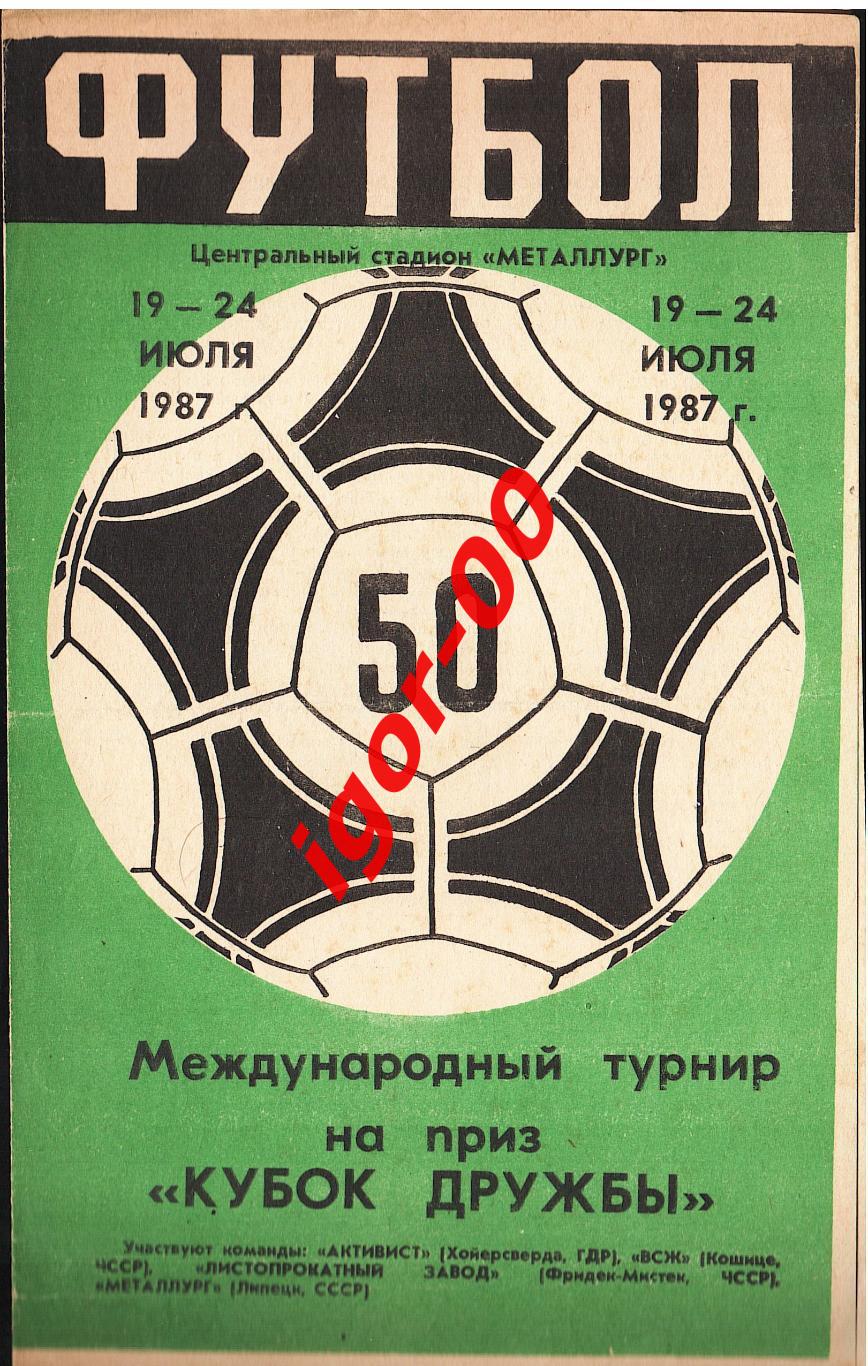 Металлург Липецк, Активист ГДР, ВСЖ ЧССР, Листопрокатный завод ЧССР 1987