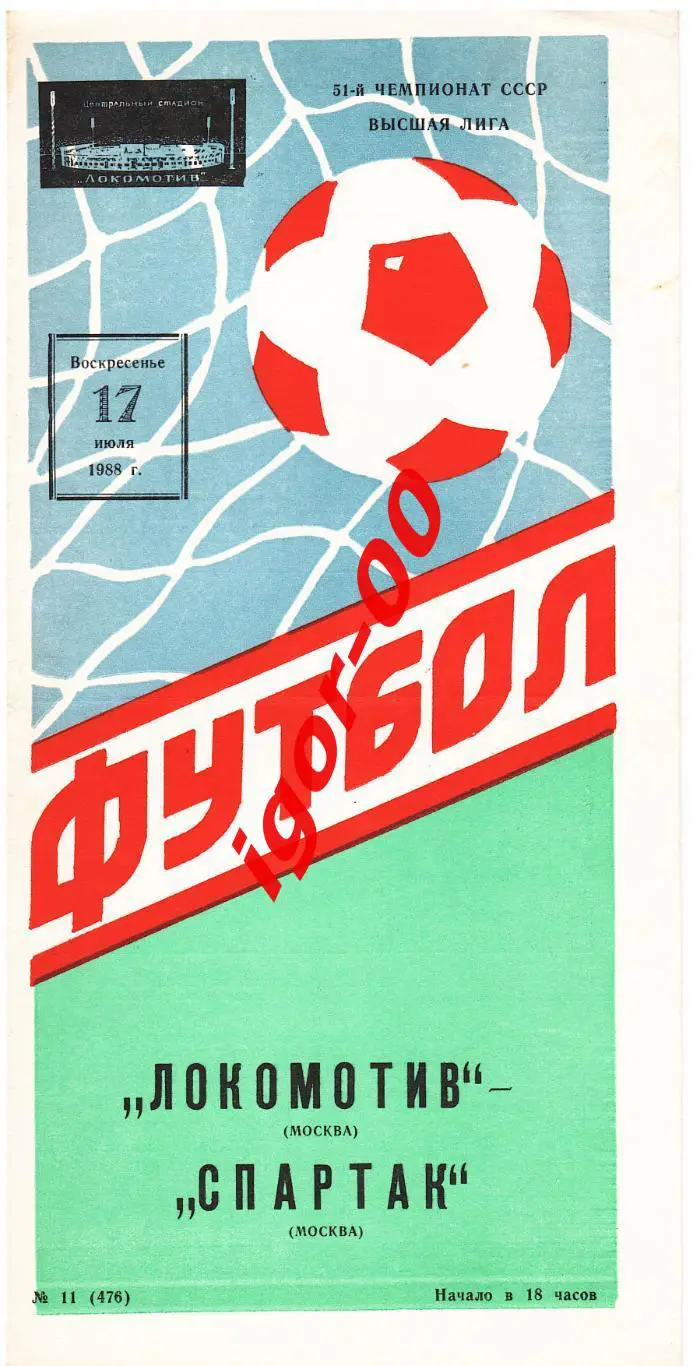 Локомотив Москва - Спартак Москва 1988