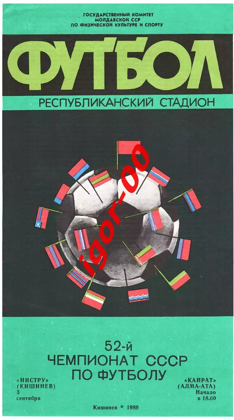 Нистру Кишинев - Кайрат Алма-Ата 1989