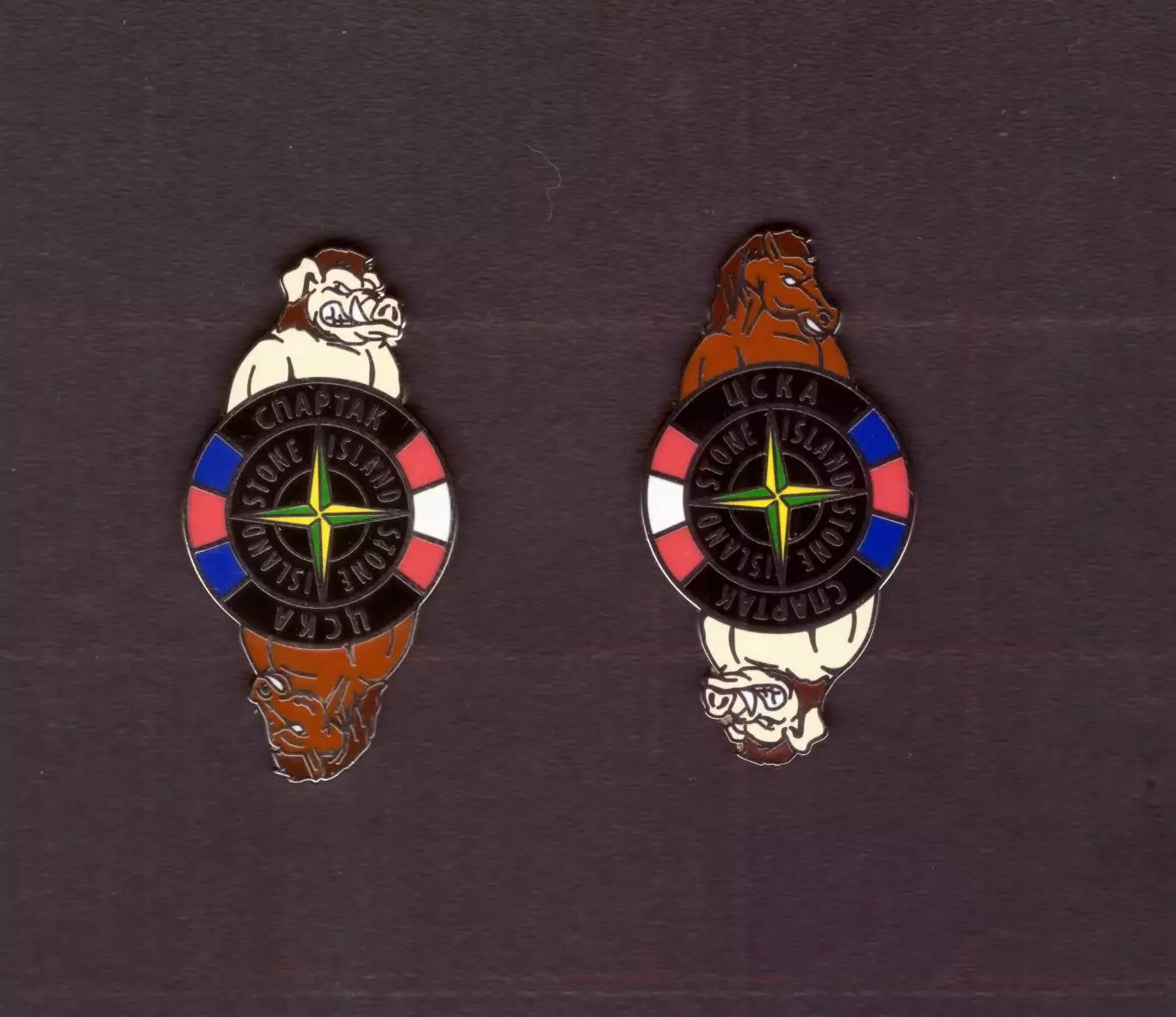 Значок Спартак - ЦСКА (серия противостояние). Цена за один знак.