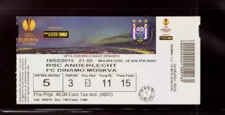 Билет Андерлехт Бельгия - Динамо Москва 19.02.2015 (Лига Европы)