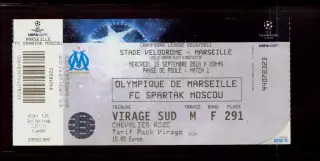 Билет Олимпик Марсель - Спартак Москва 15.09.2010 (Лига чемпионов)