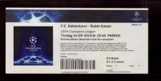 Билет Копенгаген Дания - Рубин 2010 (Лига чемпионов)