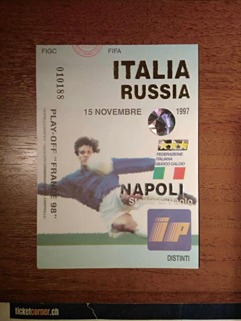 Билет Италия - Россия 15.11.1997 1