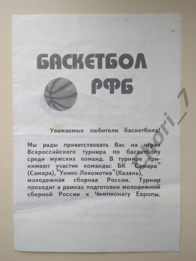 Баскетбол. Турнир в Казани 1997 (Самара, УНИКС, мол. сб. России)