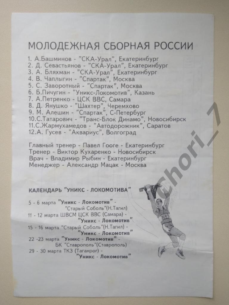 Баскетбол. Турнир в Казани 1997 (Самара, УНИКС, мол. сб. России) 1