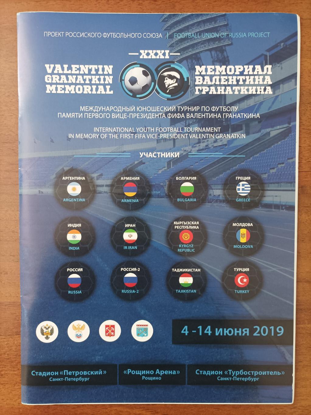 Международный турнир по футболу памяти Гранаткина 2019