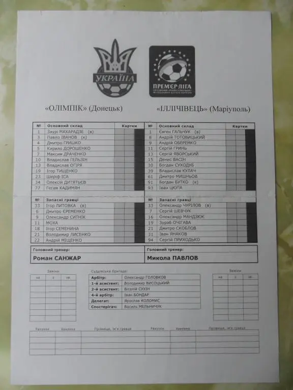 Олимпик Донецк - Ильичевец Мариуполь. 22.11.2014.