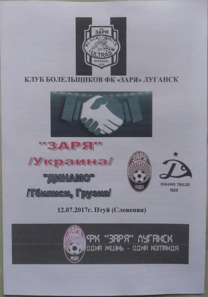 Заря Луганск, Украина - Динамо Тбилиси, Грузия. 12.07.2017.