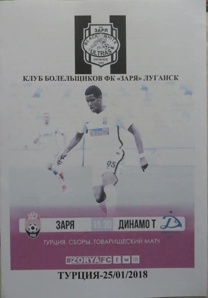 Заря Луганск, Украина - Динамо Тбилиси, Грузия. 25.01.2018.