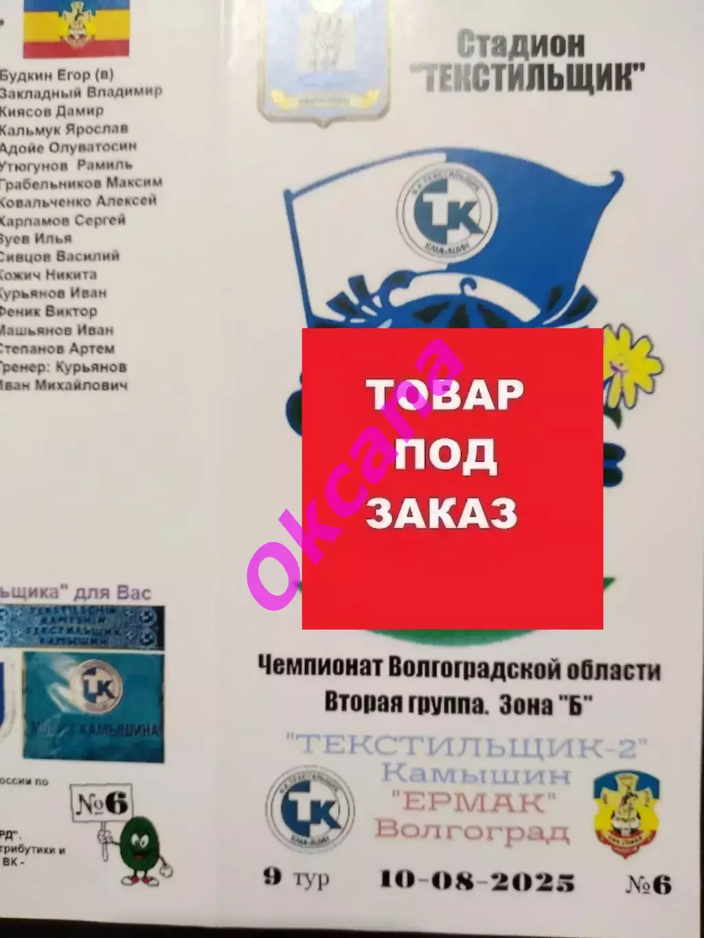 На заказ. Текстильщик-2 Камышин - Ермак Волгоград. 10.08.2025. Ч.В.О.