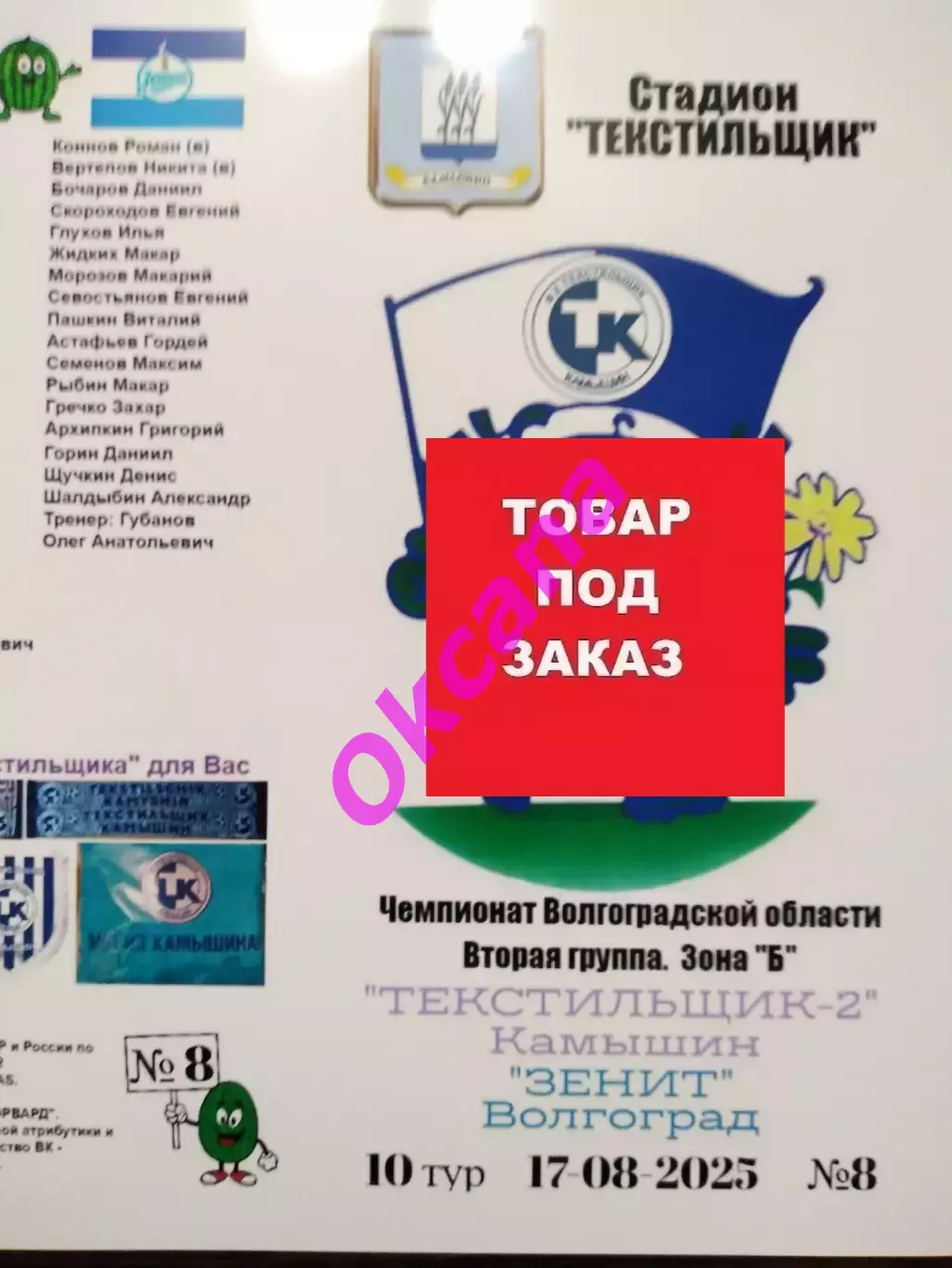 На заказ! Текстильщик-2 Камышин - Зенит Волгоград. 17.08.2025. Ч.В.О.