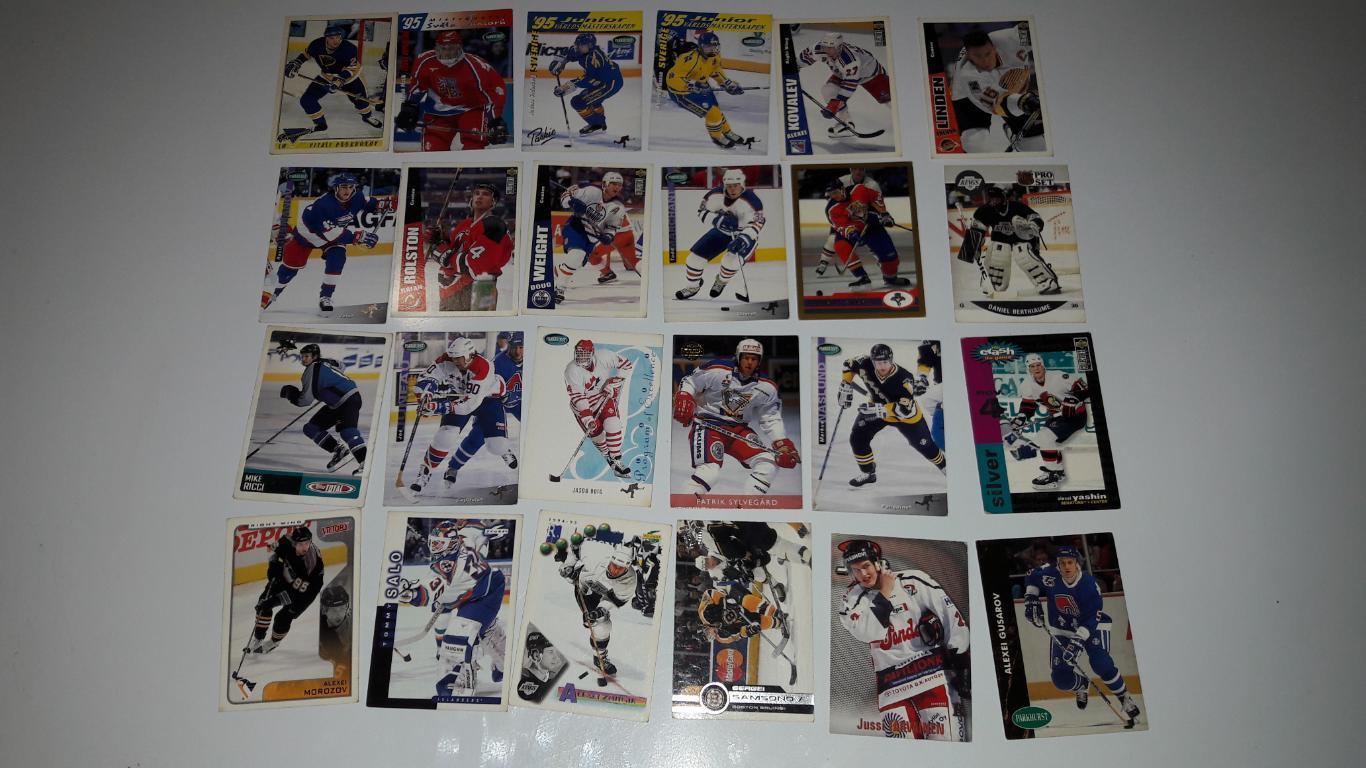 Набор из 124 хоккейных карточек игроков НХЛ, КХЛ и сборной России 2