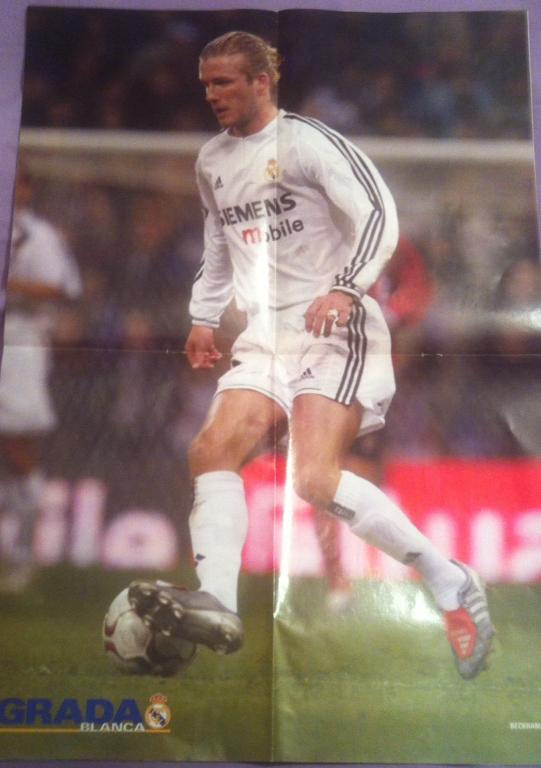 Программа Суперкласико Реал Мадрид - Барселона 25.04.2004. Постер Дэвида Бекхэма 1