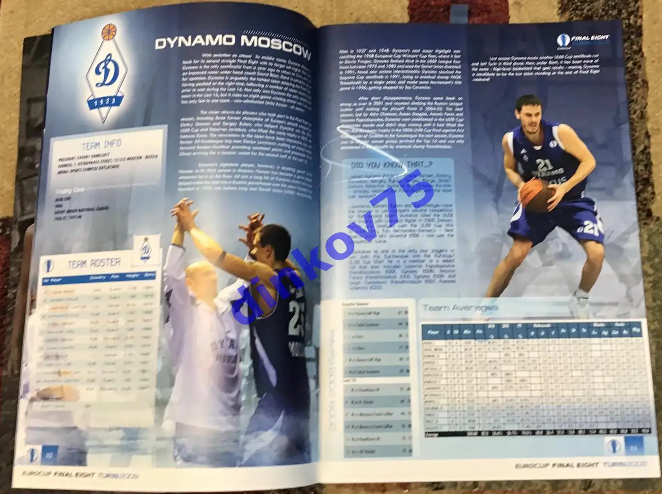 Программа финал Кубок Европы 2009 Динамо Москва, Летувос Ритас Автограф Д. Блатт 1