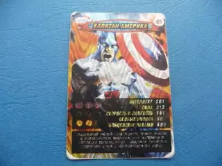 Карточка. Человек-паук. Герои и злодеи. MARVEL. № 7 Капитан Америка