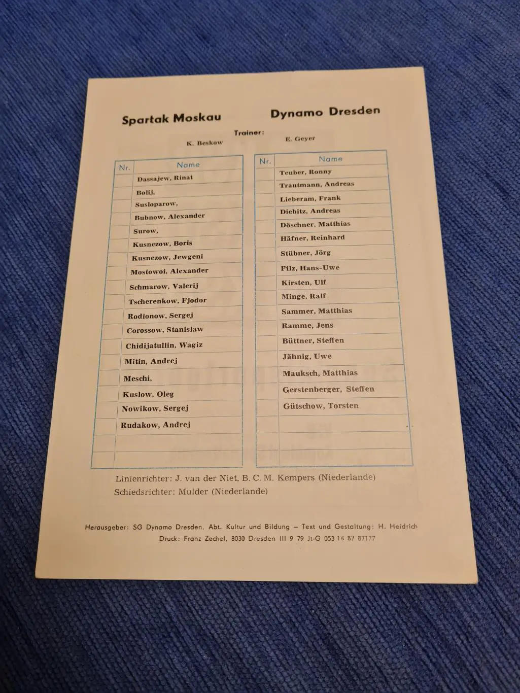 30.09.1987Динамо Дрезден- Спартак 1