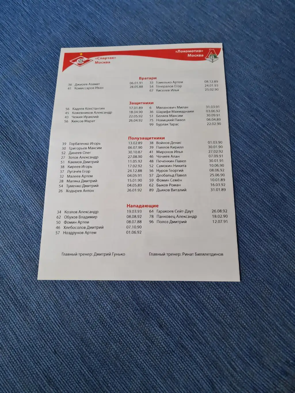 17.10.2009. Спартак- Локомотив. Дубль. Программа +билет. 1