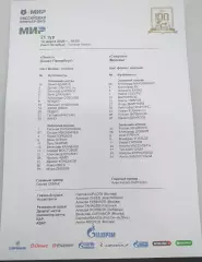 Зенит — Спартак Москва 14.04.2026. Стартовый протокол