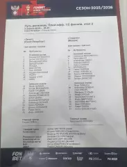 Зенит Санкт-Петербург — Спартак Москва 08.04.2026. Стартовый протокол