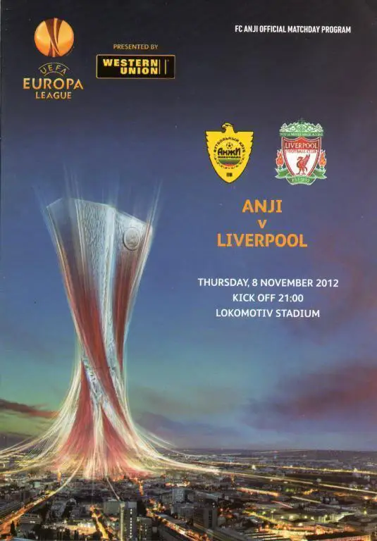 Анжи Махачкала — Ливерпуль Англия 08.11.2012. Лига Европы. Официальная программа