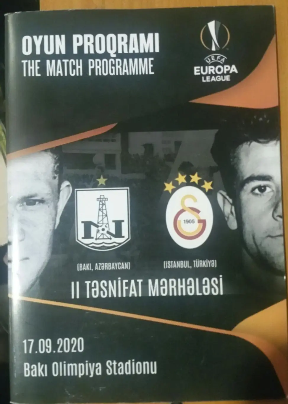 Нефтчи Азербайджан — Галатасарай Турция. 17.09.2020. Официальная программа