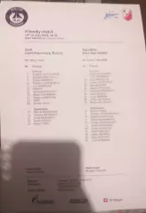 Зенит Санкт-Петербург — Войводина Сербия 12.07.2025. Стартовый протокол. Англ