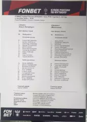 Зенит Санкт-Петербург — Динамо Махачкала 02.09.2026. Стартовый протокол