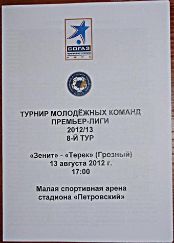 Зенит — Терек 2012/13. Молодeжные составы