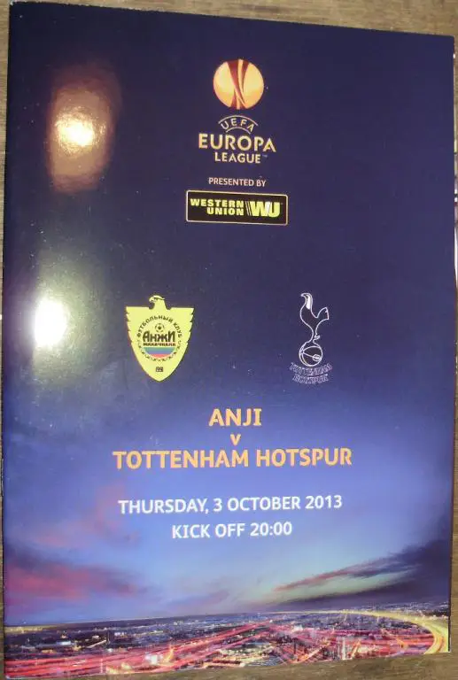 Анжи Махачкала — Тоттенхэм Лондон 03.10.2013. Лига Европы. Официальная программа