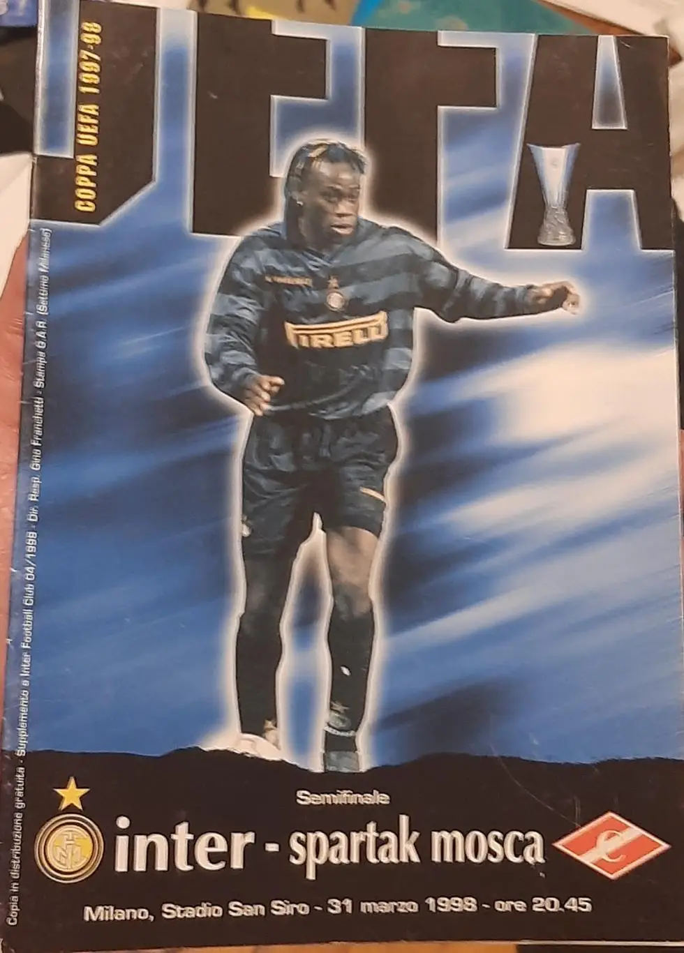 Интер Италия — Спартак Россия. 31.03.1998. Кубок УЕФА. Официальная программа