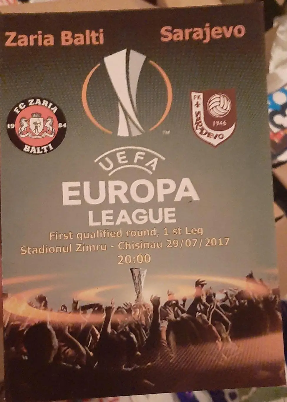Заря Бельцы Молдавия — Сараево Босния и Герцеговина. Лига Европы. 29.07.2017