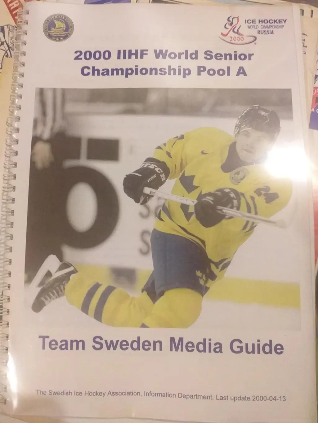 Сборная Швеции. Представительский буклет на чемпионате мира-2000