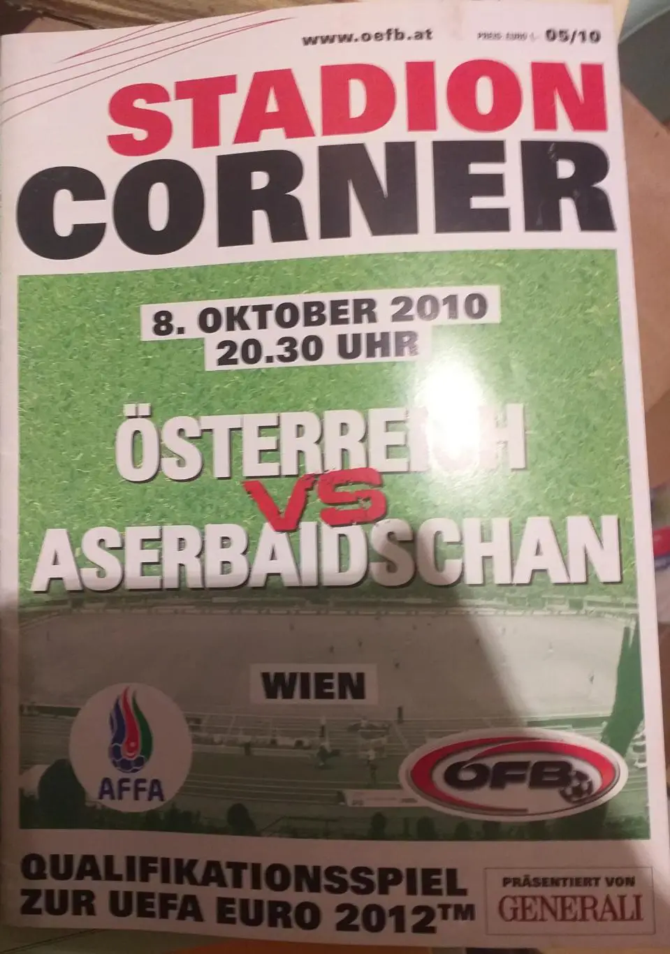 Австрия — Азербайджан 08.10.2010. Официальная программа