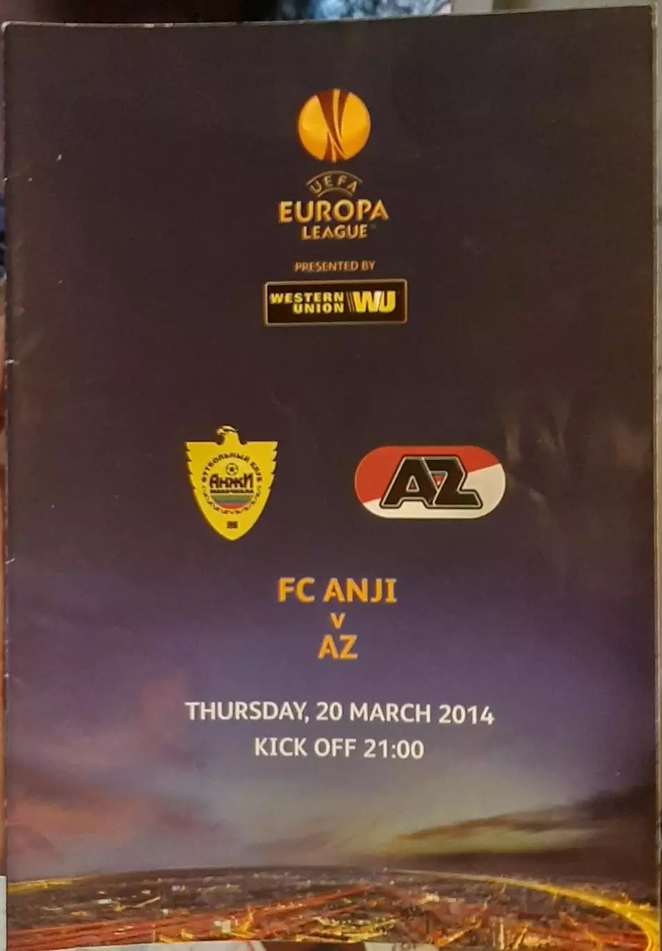 Анжи Махачкала — АЗ Нидерланды 20.03.2014. Лига Европы. Официальная программа