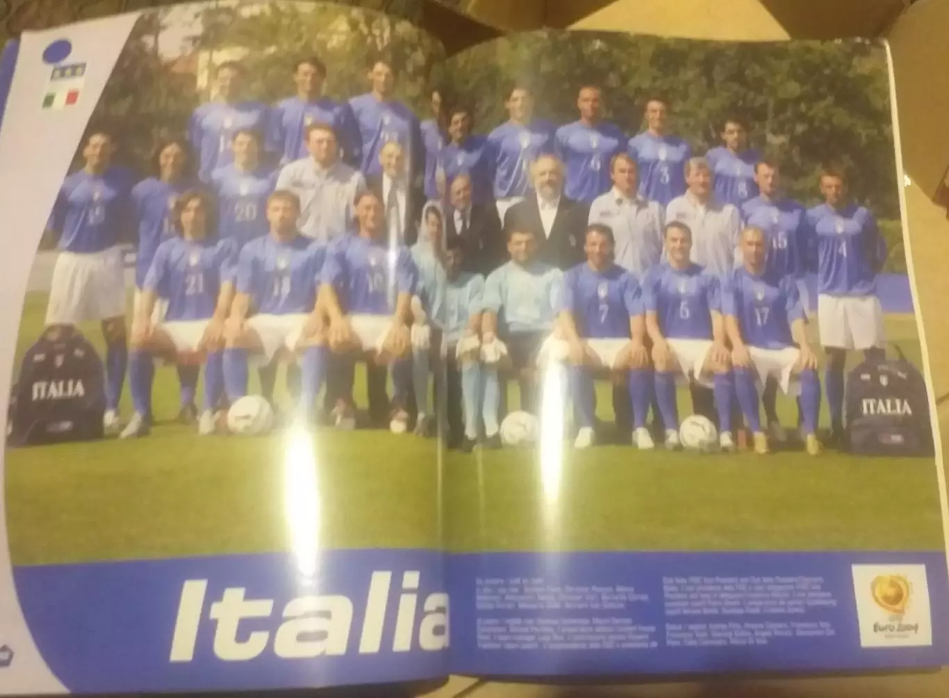 Сборная Италии. Представительский буклет на чемпионате Европы-2004 1