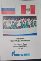 Россия — Перу 12.11.2025. Программа медиа-службы Газпром-арена