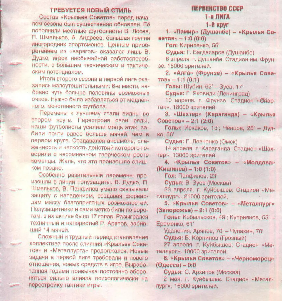 газеты самарский футбол № 11-22(2020) 1