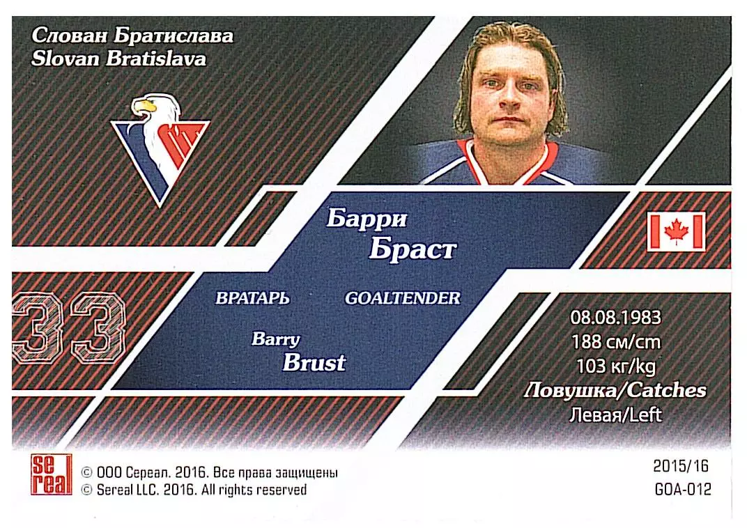 Вратари 15/16 Барри Браст Слован 1