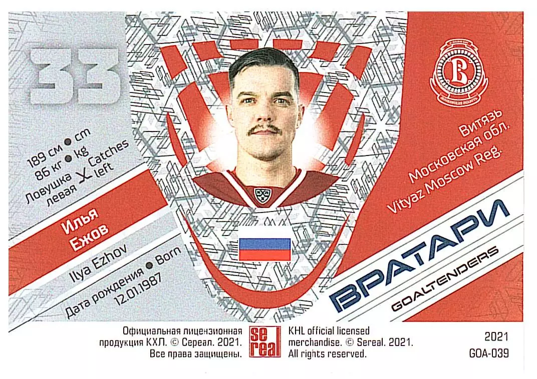 Вратари 2021 Илья Ежов Витязь 1