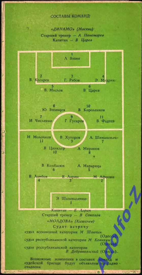 1963. Динамо Москва - Молдова Кишинев 1