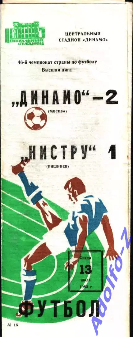 1983. Динамо Москва - Нистру Кишинев