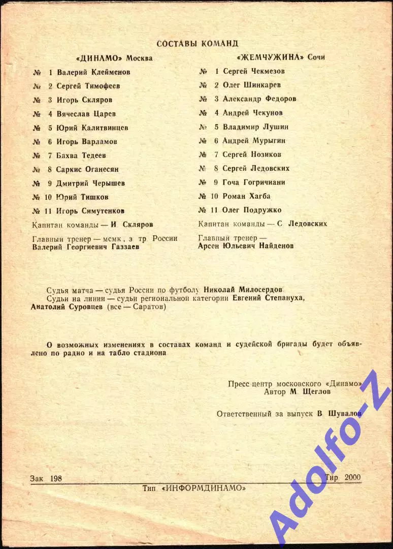 1993. Динамо Москва- Жемчужина Сочи 1