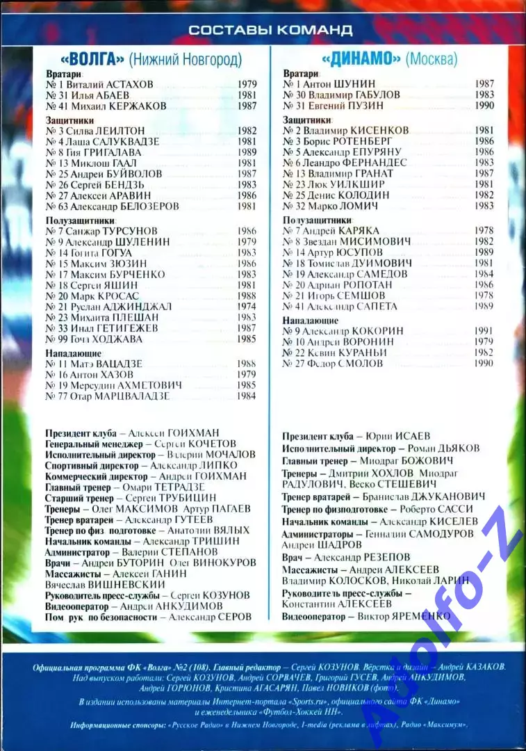 2011/2012 Волга Нижний Новгород - Динамо Москва 1