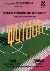 2016/2017. Тосно Ленинградская область - Динамо Москва. Кубок России 1/8 финала