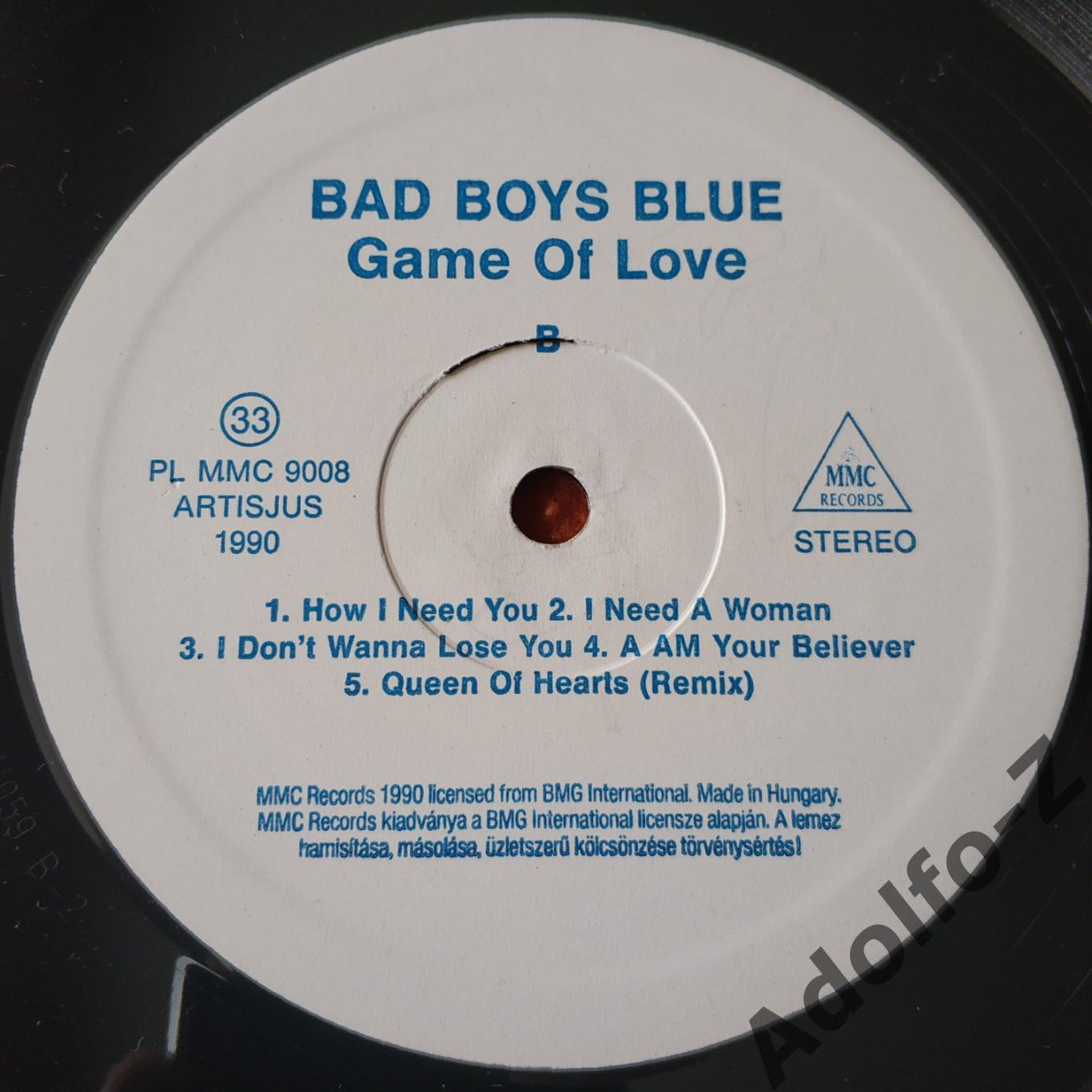 Bad Boys Blue - Game Of Love LP 1990 3