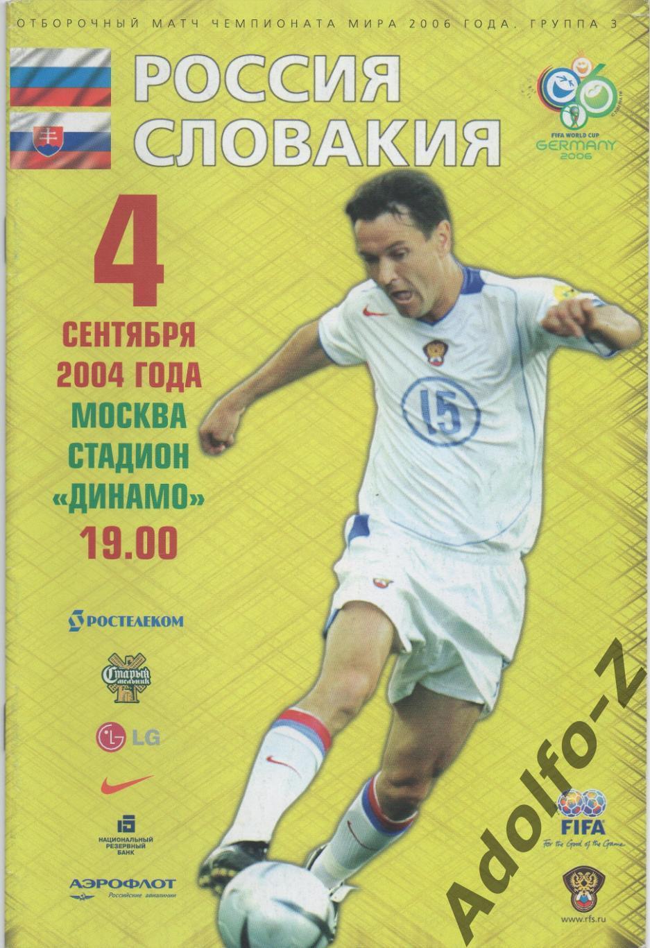 2004. Россия – Словакия. Отборочный матч ЧМ