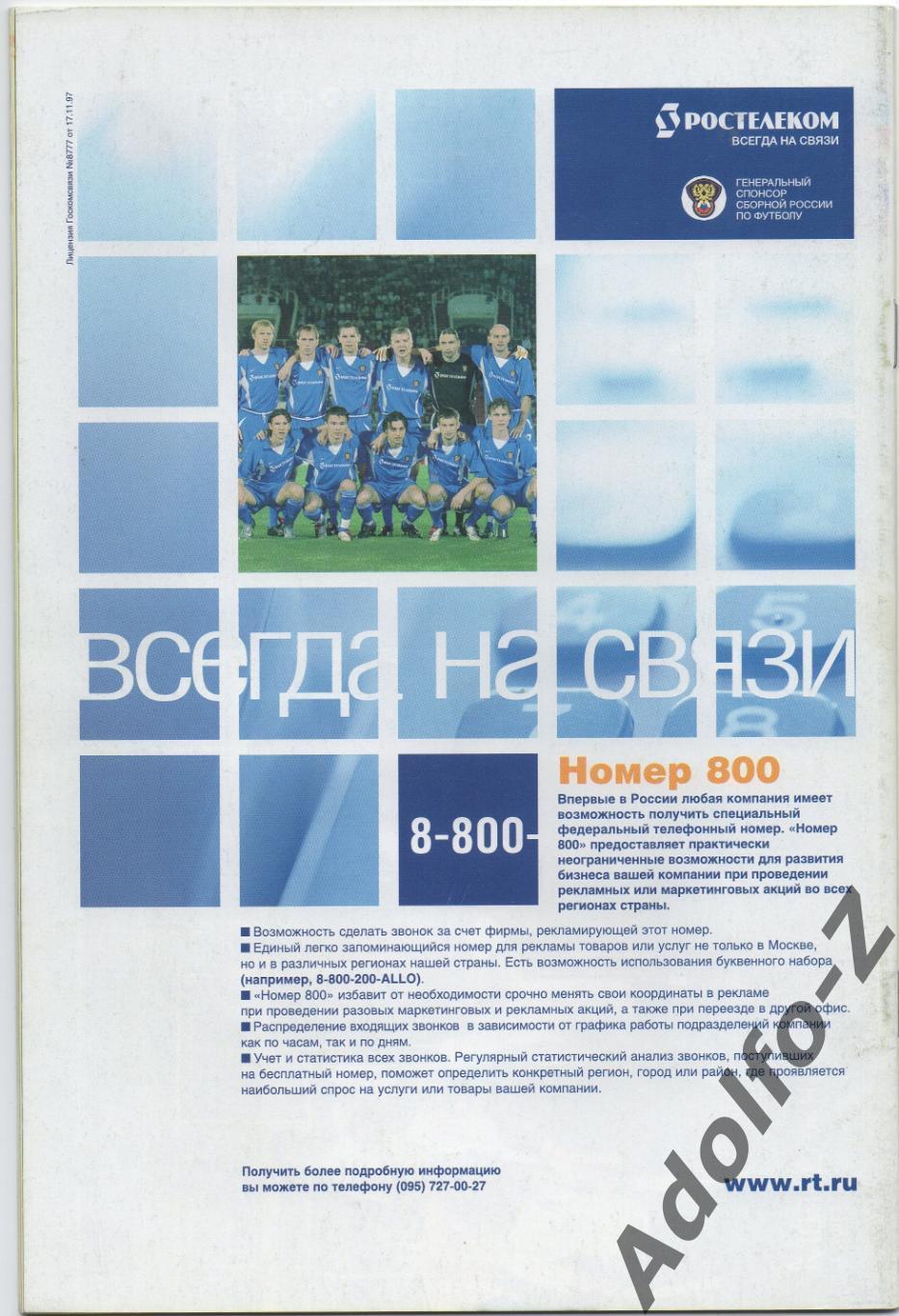 2004. Россия – Словакия. Отборочный матч ЧМ 1